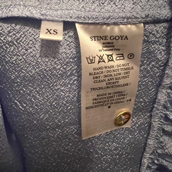 Stine Goya Jasmine Tiered Dress Sky Blue XS Textured Polyester Preppy - Picture 6 of 6